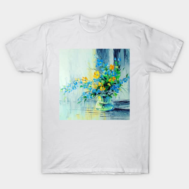A bouquet of blue and yellow flowers T-Shirt by OLHADARCHUKART